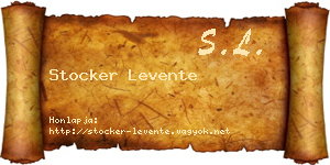 Stocker Levente névjegykártya
